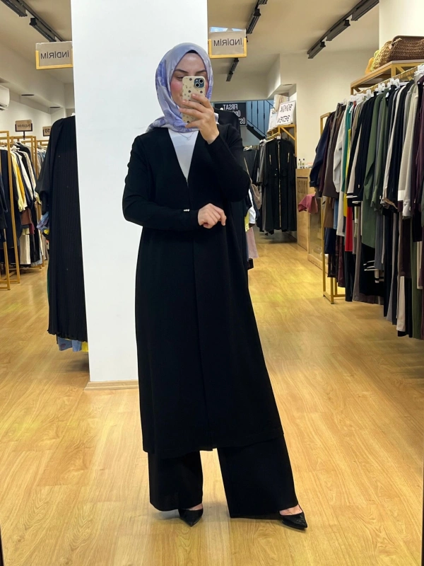 MissDalida Düz Renk Uzun Triko Hırka T25PF-9003