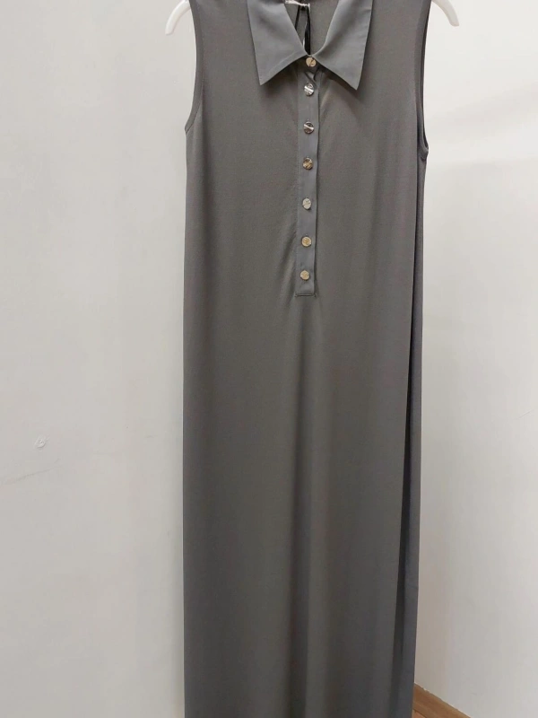 MissDalida Gömlek Yaka Düğmeli Kolsuz Elbise 25Y-4029