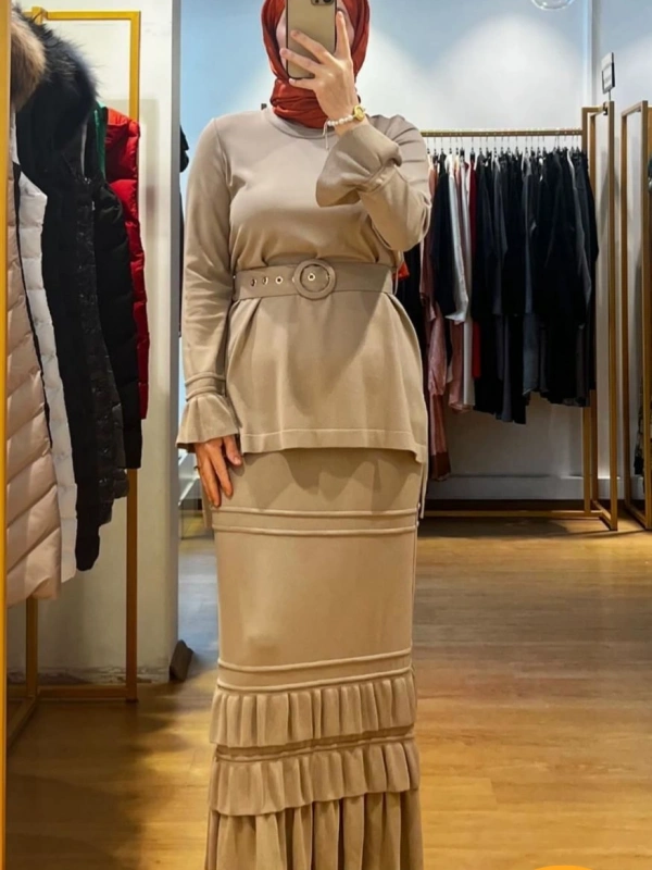 MissDalida Kemer Detaylı Triko Tunik T24Y-6016