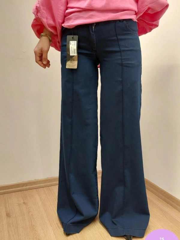 MissWhence Bol Paça Önü Dikişli Kot Pantolon 25Y-37100-D