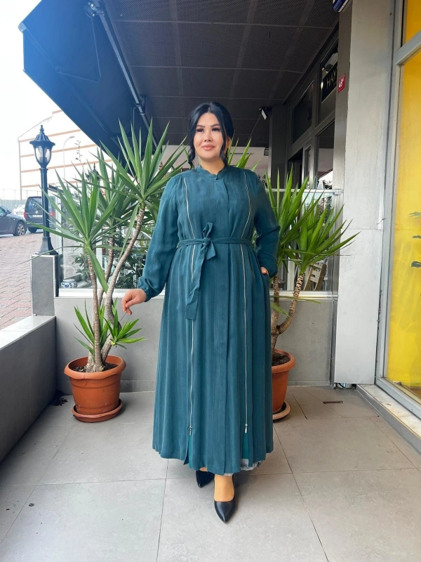 MissWhence Fermuar Detaylı İpek Cupra Ferace 35505