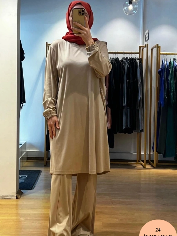 MissWhence İspanyol Paça Bambu Penye Pantolon 35114