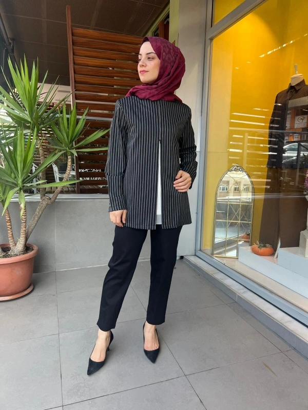 QooQ Çizgili Gömlek 26FW202