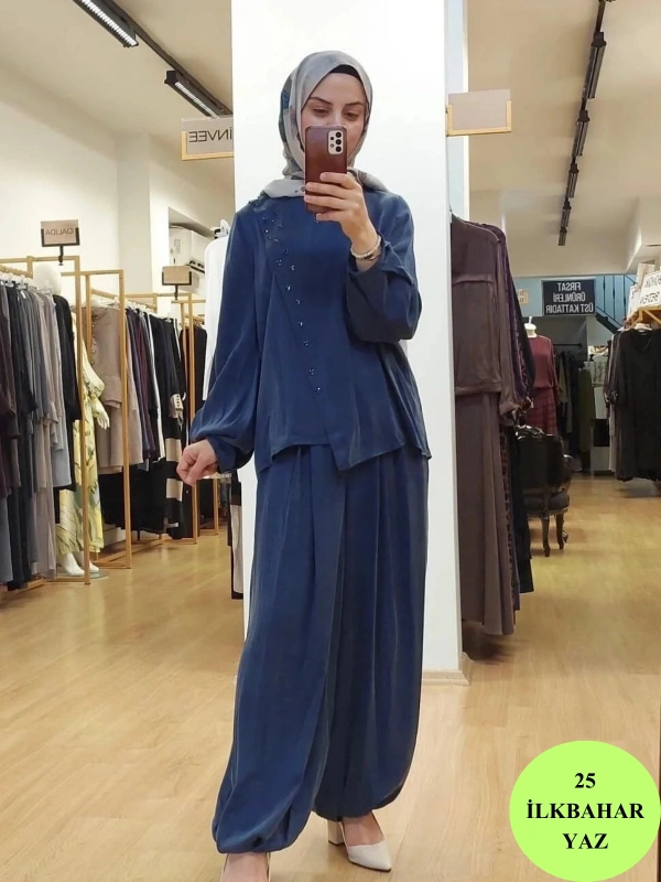 Zems Lacivert Taş Detaylı Takım 25Y-2T006