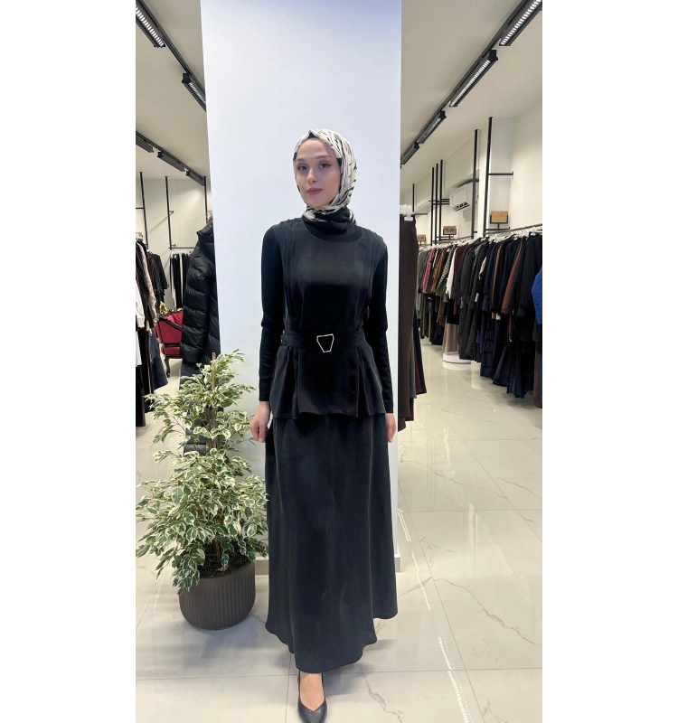 Kemerli Pile Detaylı Cupro Tunik T26Y-6003