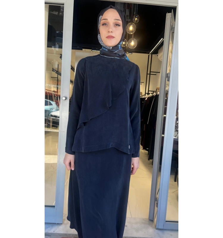 Ön Kısmı Hareketli Cupro Detaylı Tunik T26Y-6035