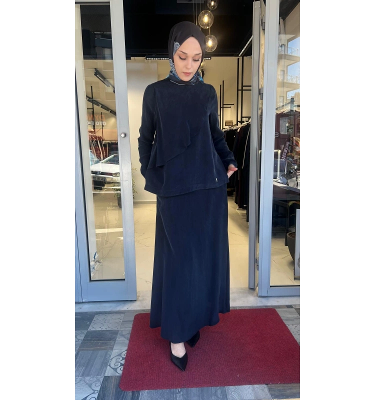 Ön Kısmı Hareketli Cupro Detaylı Tunik T26Y-6035