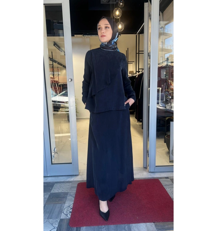 Ön Kısmı Hareketli Cupro Detaylı Tunik T26Y-6035