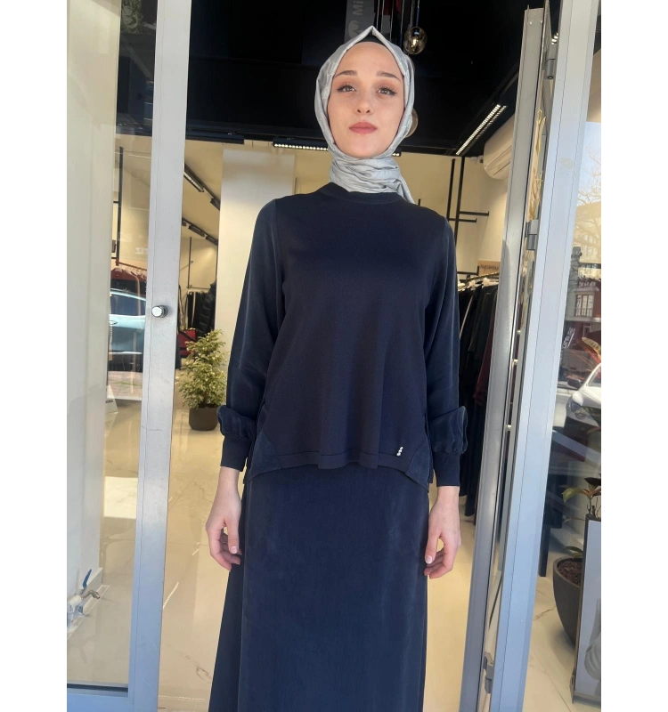 Evaze Kesim Bileği Lastikli Tunik T26Y-6028