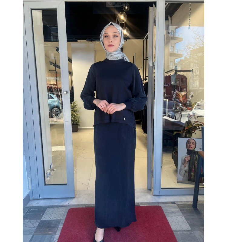 Evaze Kesim Bileği Lastikli Tunik T26Y-6028