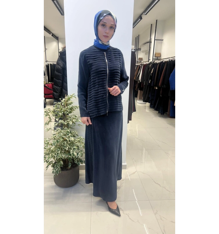 Fermuarlı Şık Cupro Ceket T26Y-8212