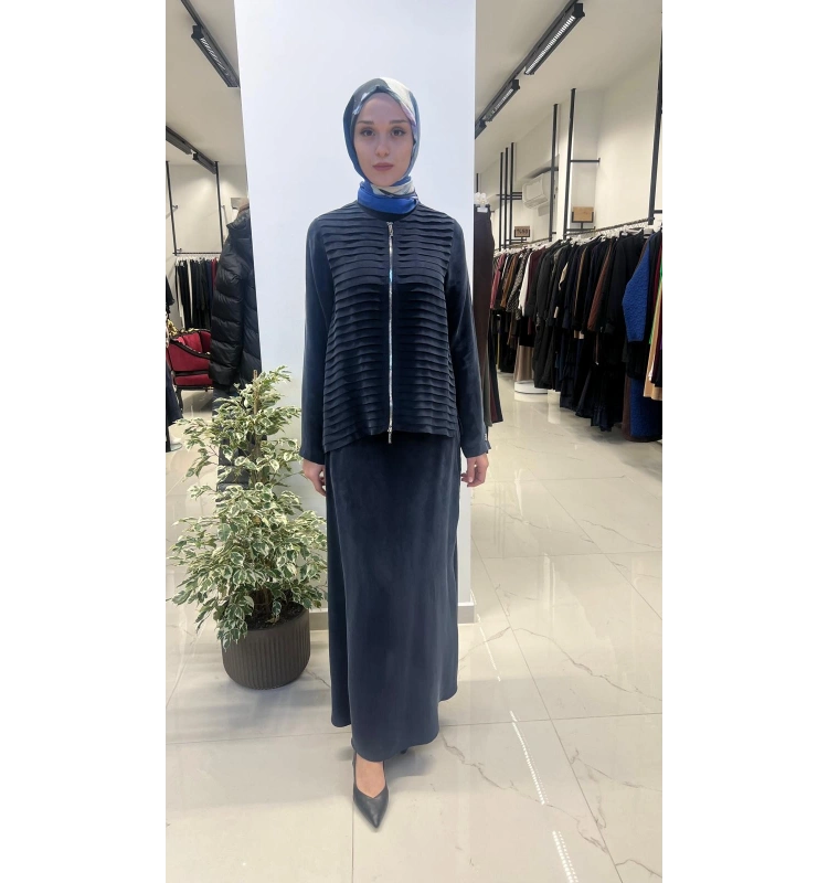 Fermuarlı Şık Cupro Ceket T26Y-8212