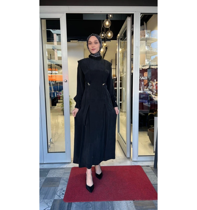 Aksesuar Detaylı Cupro Elbise T26Y-4014