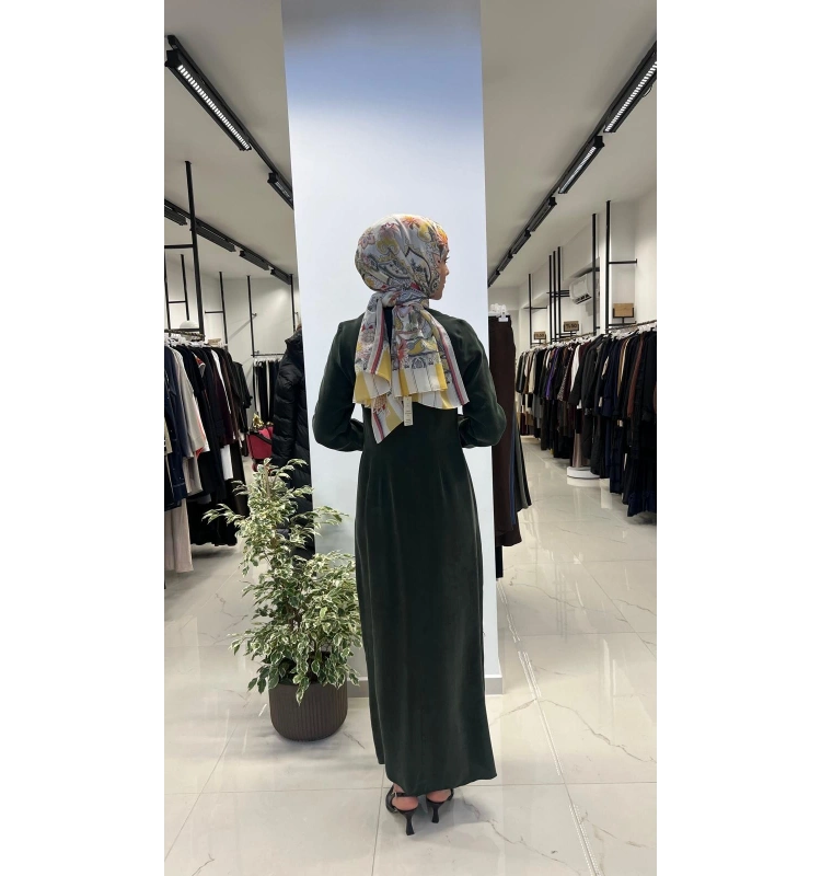 Pili Detaylı Düz Renk Elbise T26Y-4039