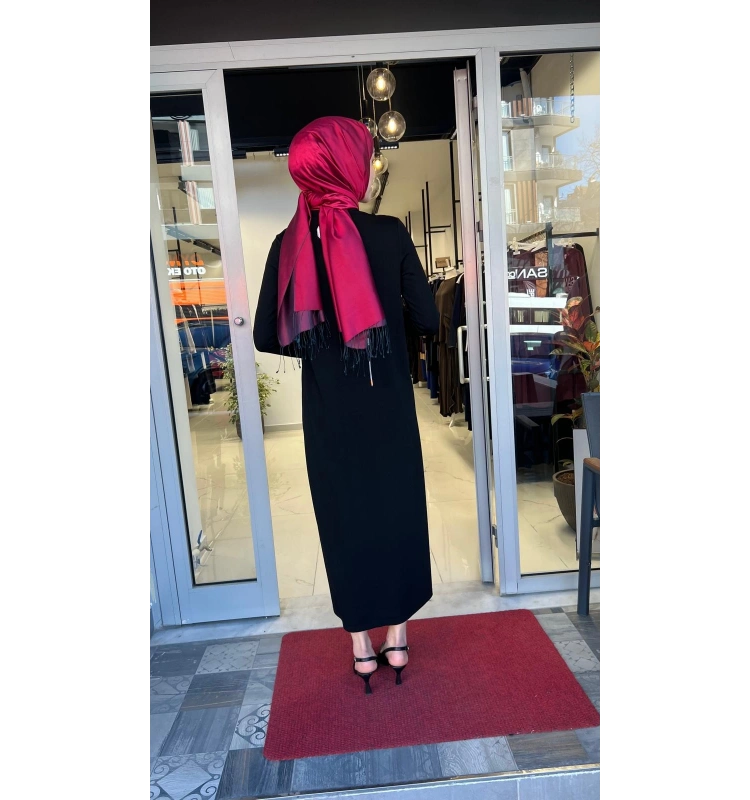 Yaka ve Bilek Detaylı Triko Elbise T26Y-4003