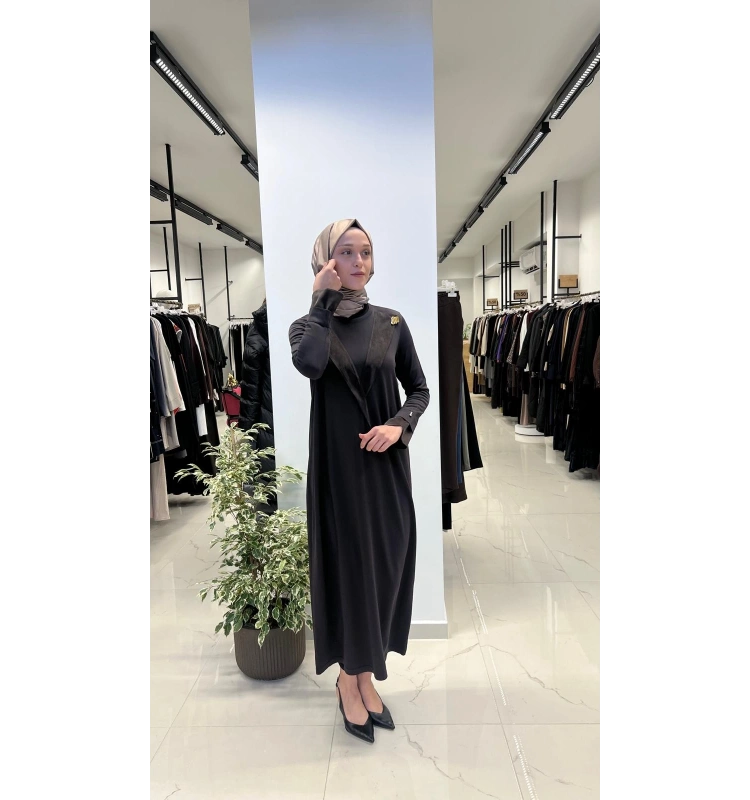 Yaka ve Bilek Detaylı Triko Elbise T26Y-4003