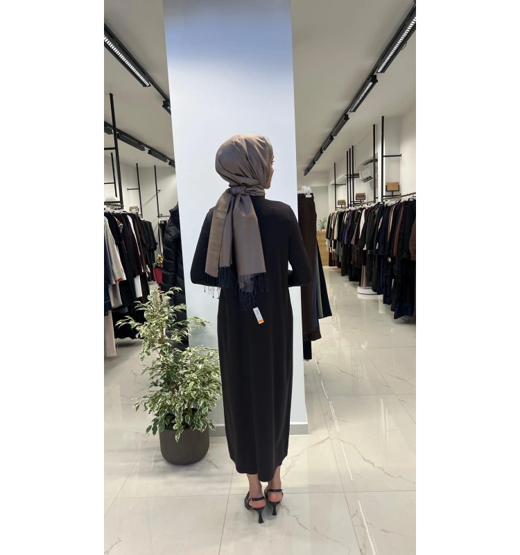 Yaka ve Bilek Detaylı Triko Elbise T26Y-4003