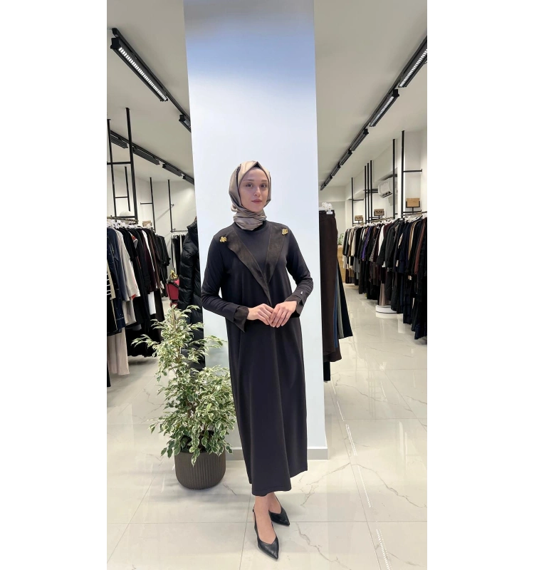 Yaka ve Bilek Detaylı Triko Elbise T26Y-4003