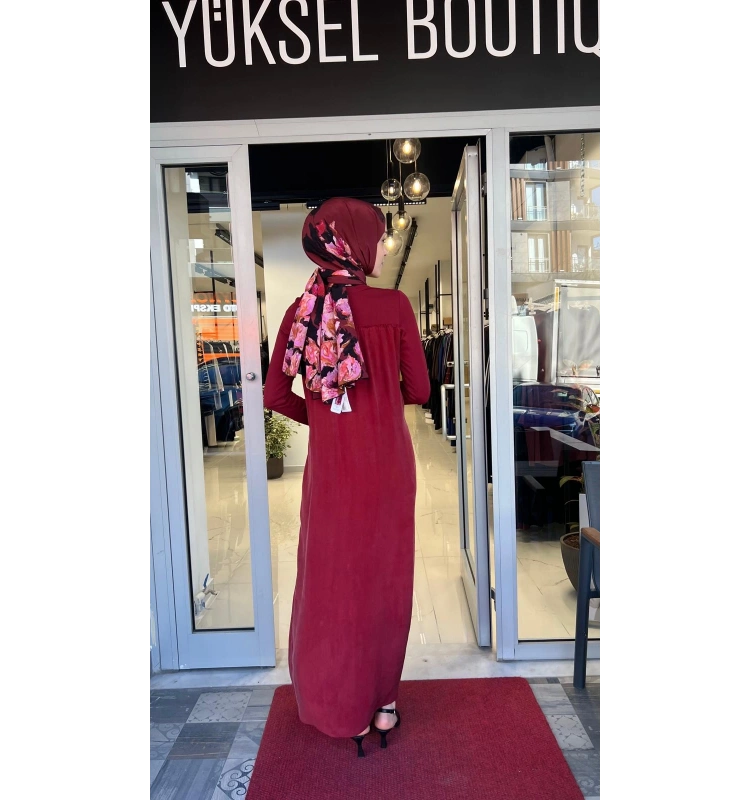 Büzgü Detaylı Triko Cupro Elbise T26Y-4038