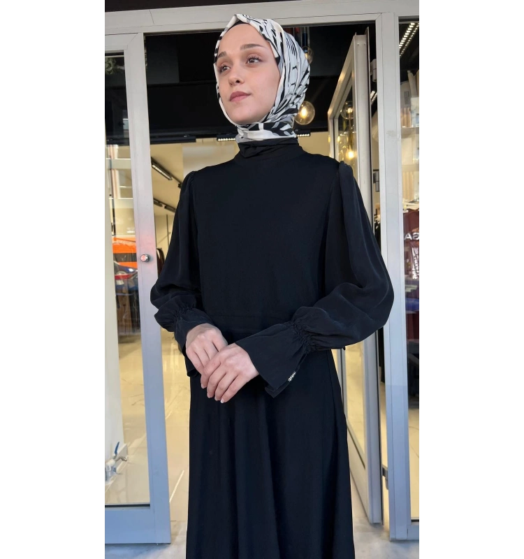 Kolları Cupro Triko Elbise T26Y-4016