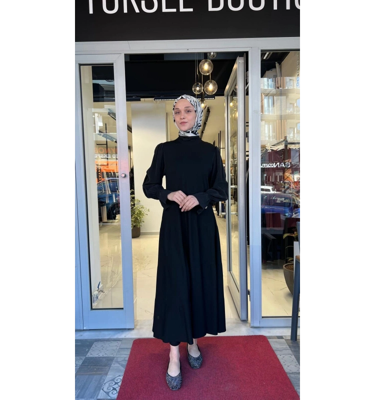 Kolları Cupro Triko Elbise T26Y-4016