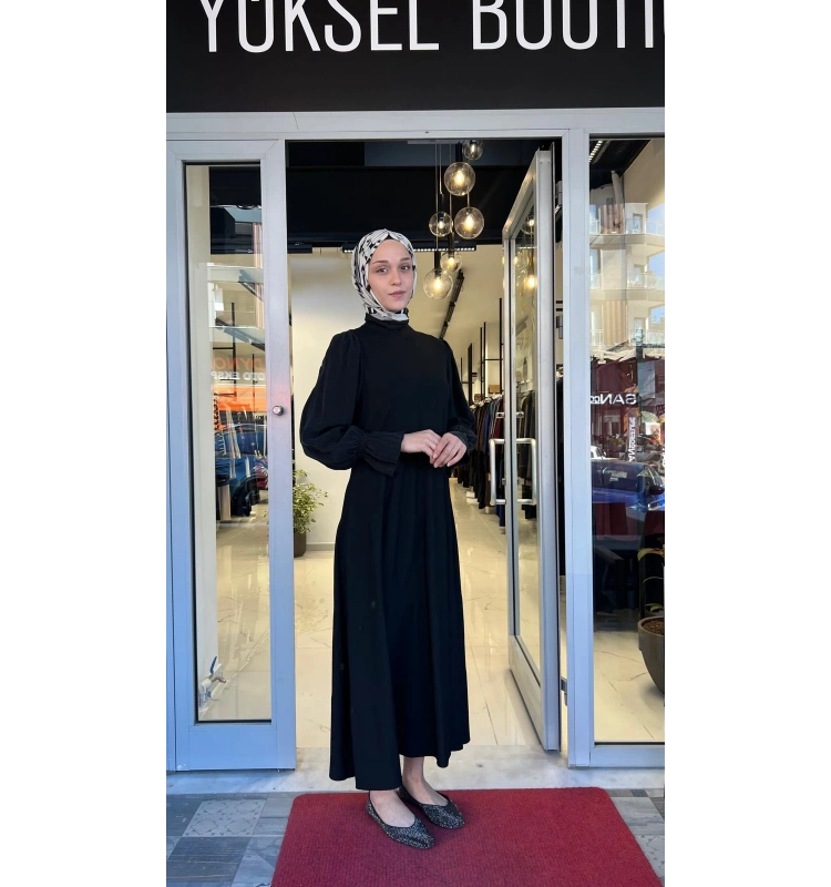 Kolları Cupro Triko Elbise T26Y-4016