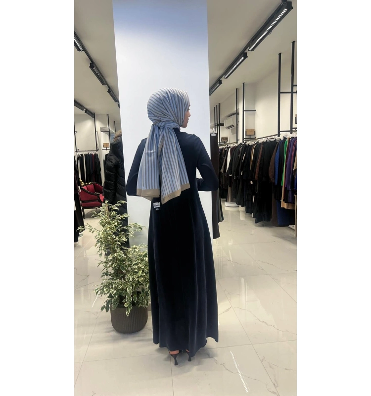 Gömlek Yaka Nakışlı Cupro Elbise T26Y-4025