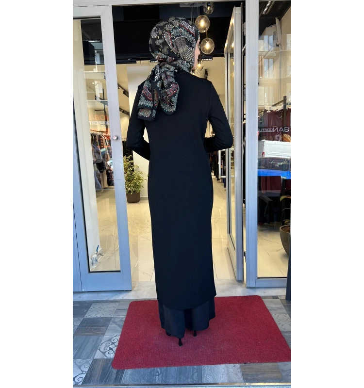 Kruvaze Yaka Cupro Detaylı Triko Hırka T26Y-9004