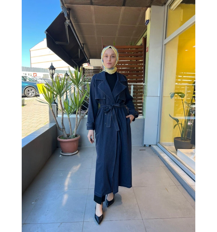 Düz Renk Denim Trençkot T26Y-8000
