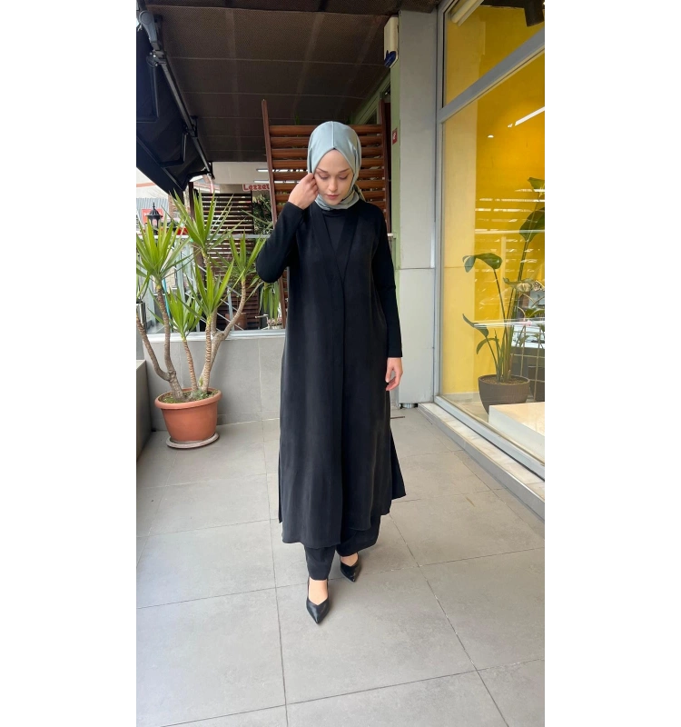 Triko Detaylı V Yaka Cupro Kap T26Y-9000