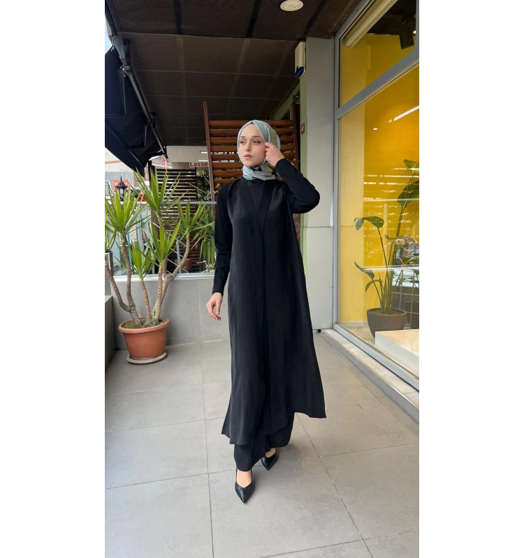 Triko Detaylı V Yaka Cupro Kap T26Y-9000