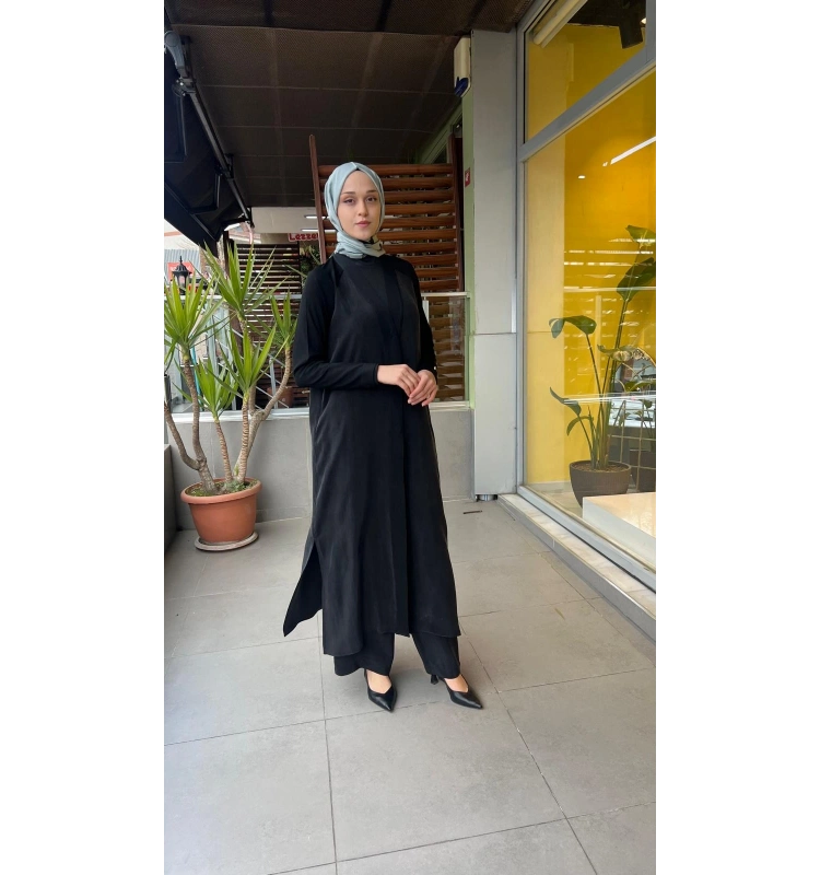 Triko Detaylı V Yaka Cupro Kap T26Y-9000