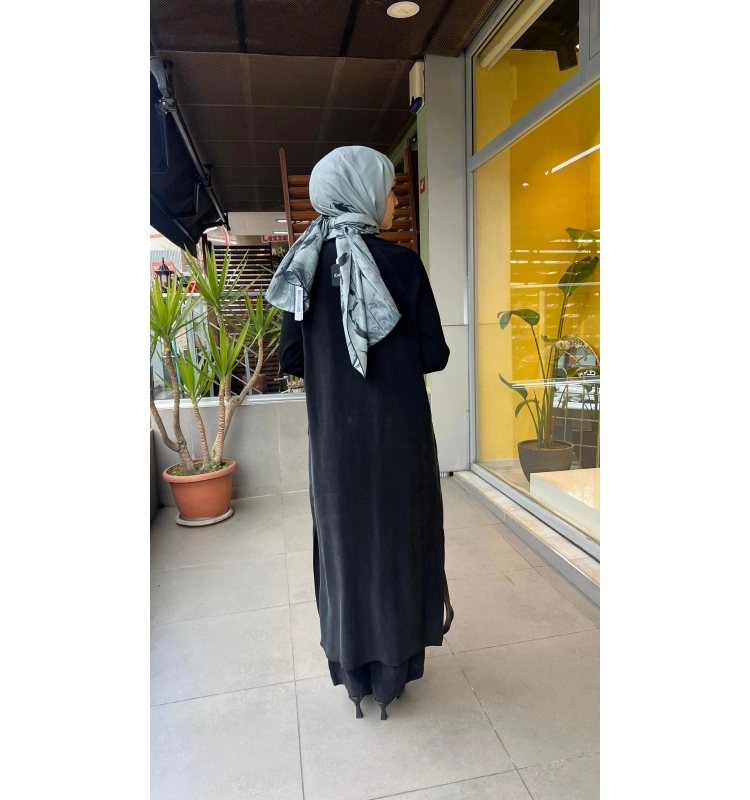 Triko Detaylı V Yaka Cupro Kap T26Y-9000