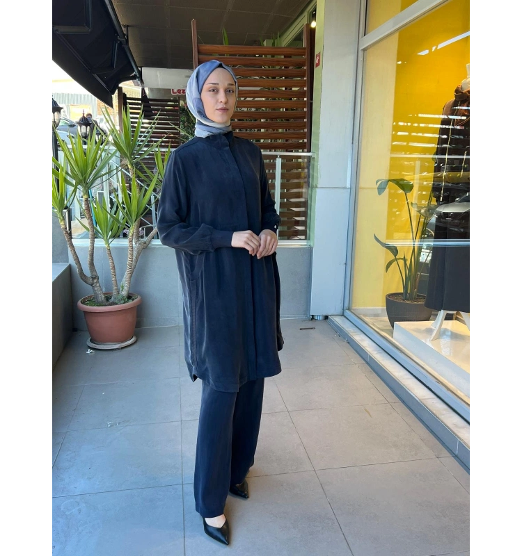 Hakim Yaka Uzun Cupro Tunik T26Y-8008