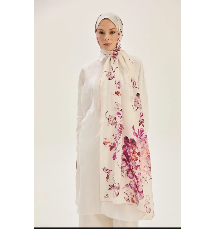 Helya Krep İpek Şal 70x190cm