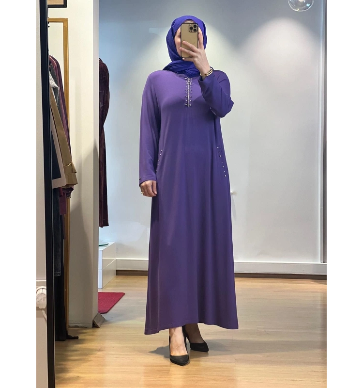 İnvee Taş Detaylı Elbise 6937