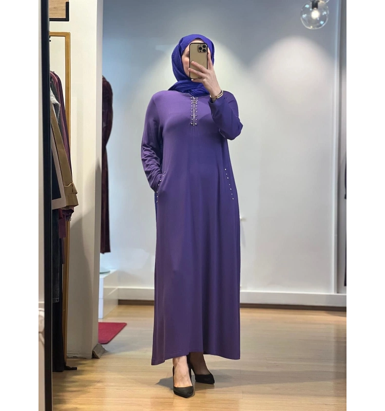 İnvee Taş Detaylı Elbise 6937