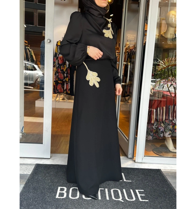 Jamıla Sarah Aplikeli Evaze Etek SS24-6012