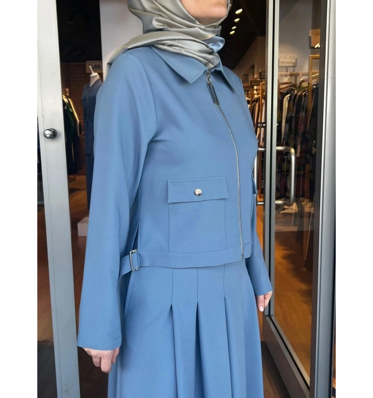 Jamıla Sarah Kısa Ceketli Pantolon Etek Takım SS24-9014