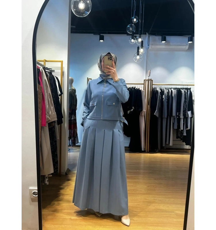 Jamıla Sarah Kısa Ceketli Pantolon Etek Takım SS24-9014