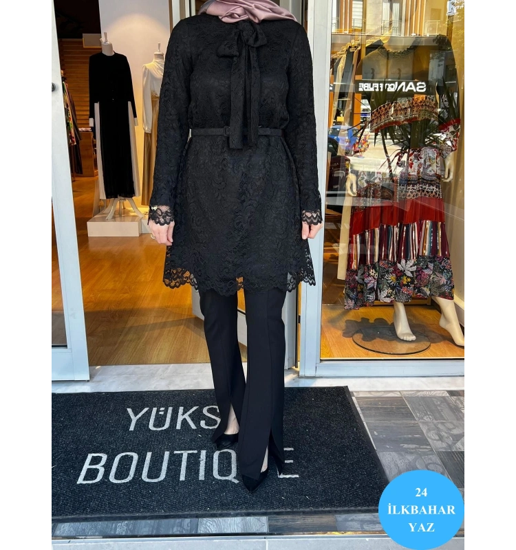 Jamıla Sarah Önü Bağlamalı Dantel Tunik SS24-2022