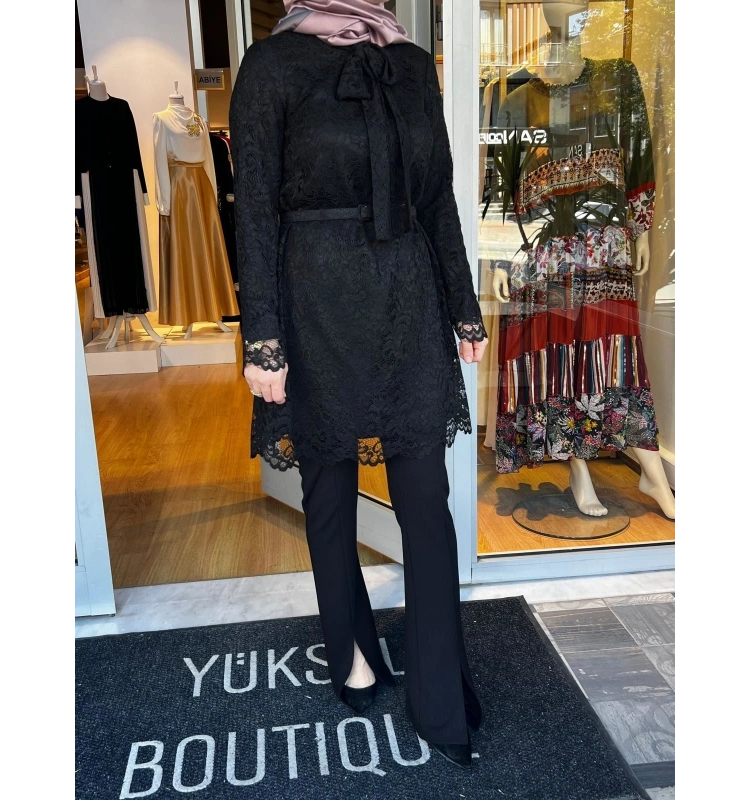 Jamıla Sarah Önü Bağlamalı Dantel Tunik SS24-2022