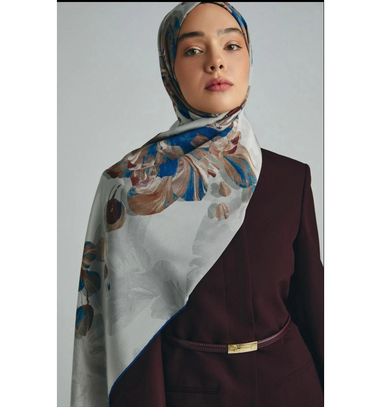 Kehribar Krep İpek Şal 70x190cm