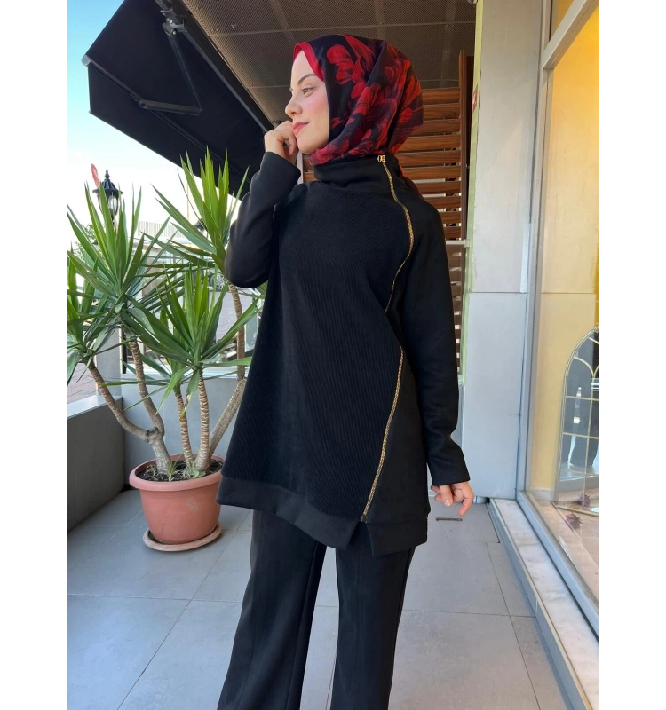 Mascara Bir Yanı Fermuarlı Bluz 56MK2103