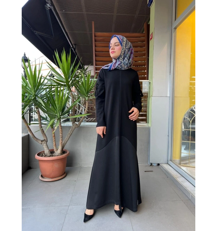 Mascara Dik Yaka Kollar Aksesuarlı Elbise 56MK5101