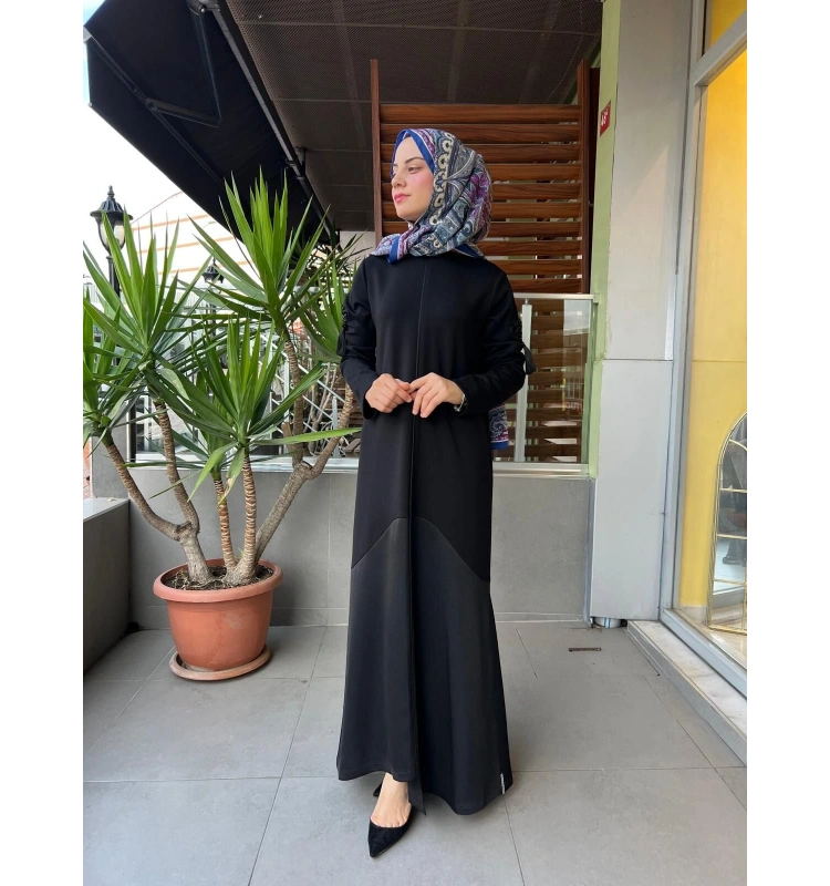 Mascara Dik Yaka Kollar Aksesuarlı Elbise 56MK5101