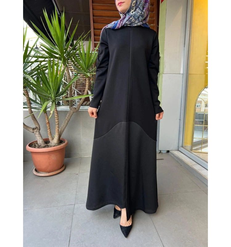 Mascara Dik Yaka Kollar Aksesuarlı Elbise 56MK5101