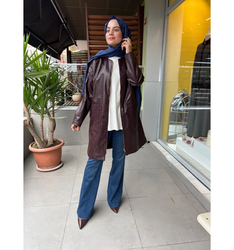 Mascara Kemerli Deri Görünümlü Ceket 56MK1101