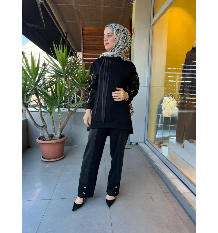 Mascara Kolları Fermuarlı Bluz 56MK2122