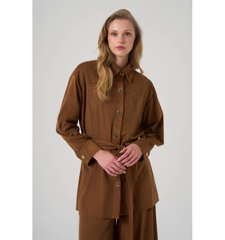 Mascara Kuşaklı Gömlek 56MK2108